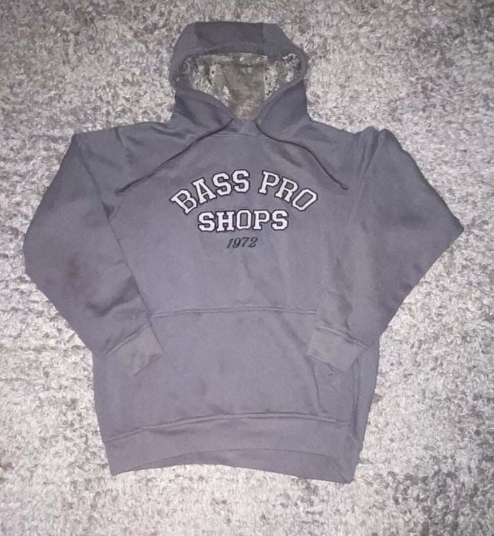 Bass Pro Shops Gray Logo Pullover Hoodie with Camo Lined Hood